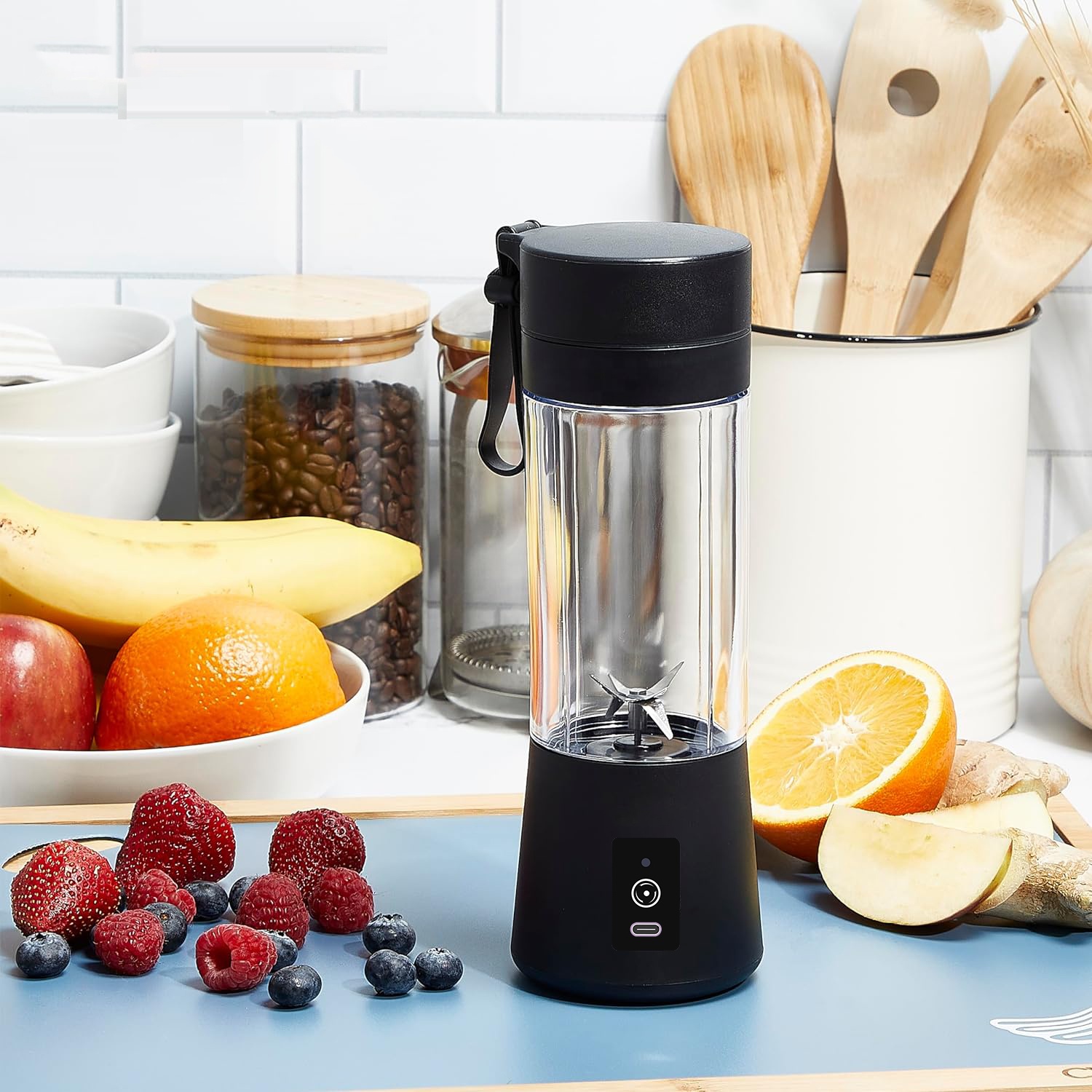 Small Appliances - メーカー人気商品、家庭用小型キッチン家電、6枚刃、充電式、ポータブルブレンダー、USB充電式、380ml