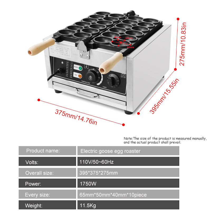 HPH2O 12穴 グースエッグ型ワッフルメーカー 1750 - Mini Waffle Maker Machine のレビューと価格