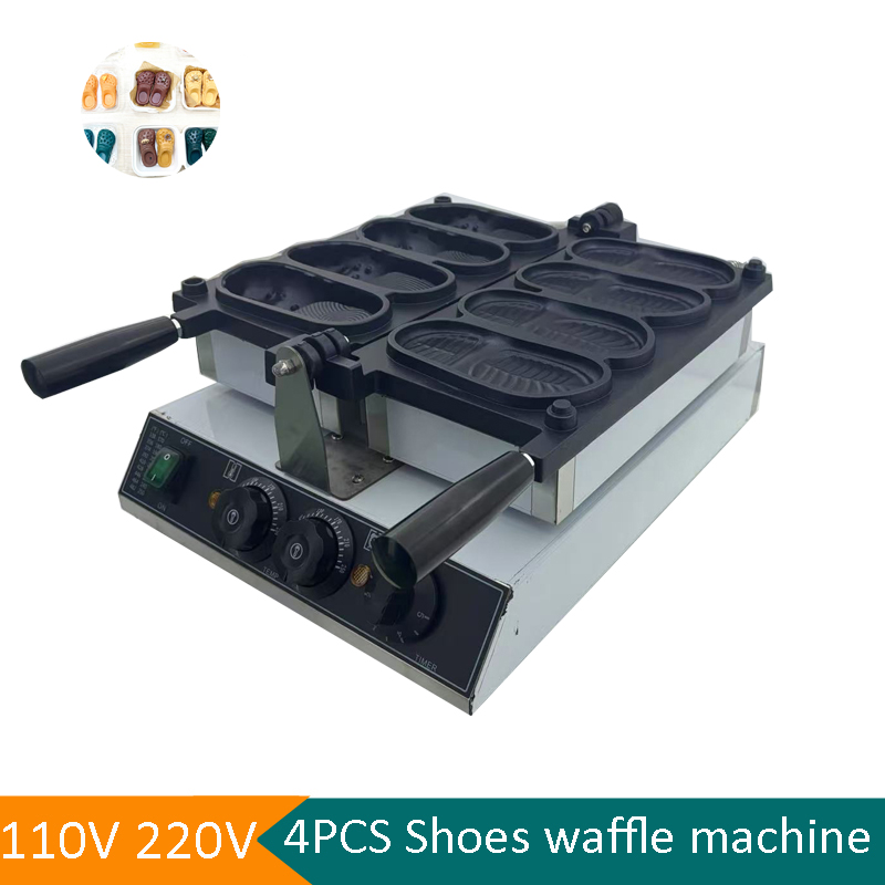 商業用スリッパ型ワッフルメーカー機 新デザイン ミニクロック - Mini Waffle Maker Machine のレビューと価格