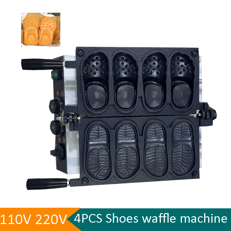 商業用スリッパ型ワッフルメーカー機 新デザイン ミニクロック - Mini Waffle Maker Machine のレビューと価格