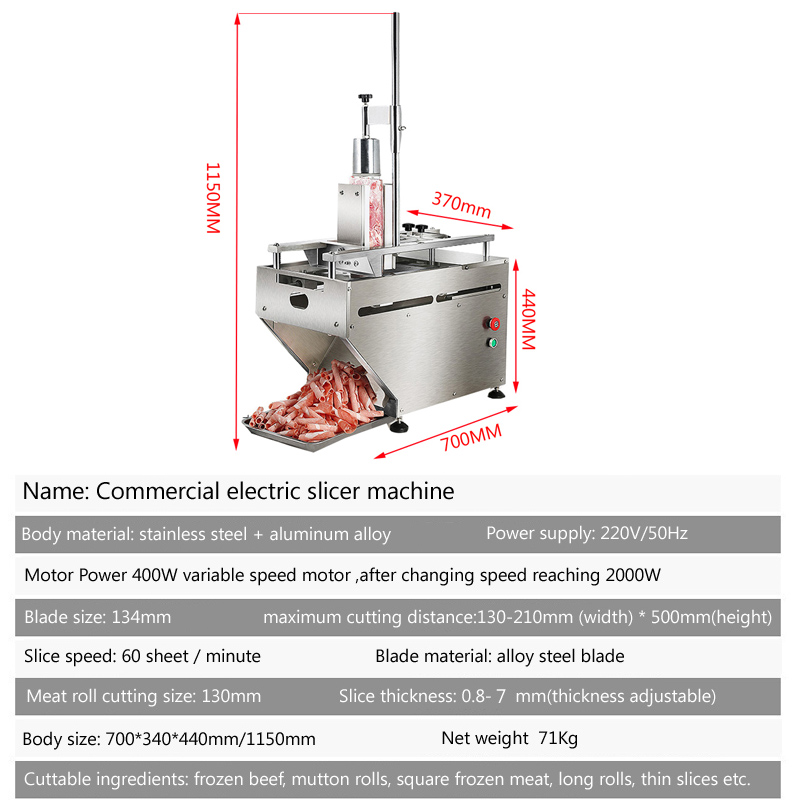 電動スライサー、肉切り機、業務用・家庭用、全自動、ラムロール - Automatic Meat Slicer Home のレビューと価格
